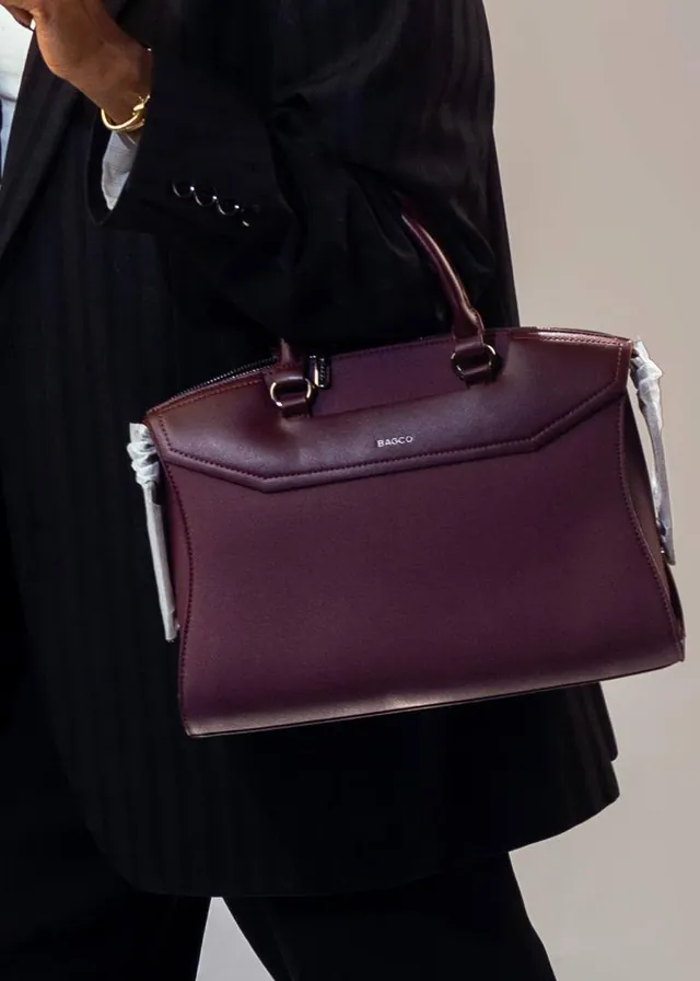 Marina structured tote in Plum